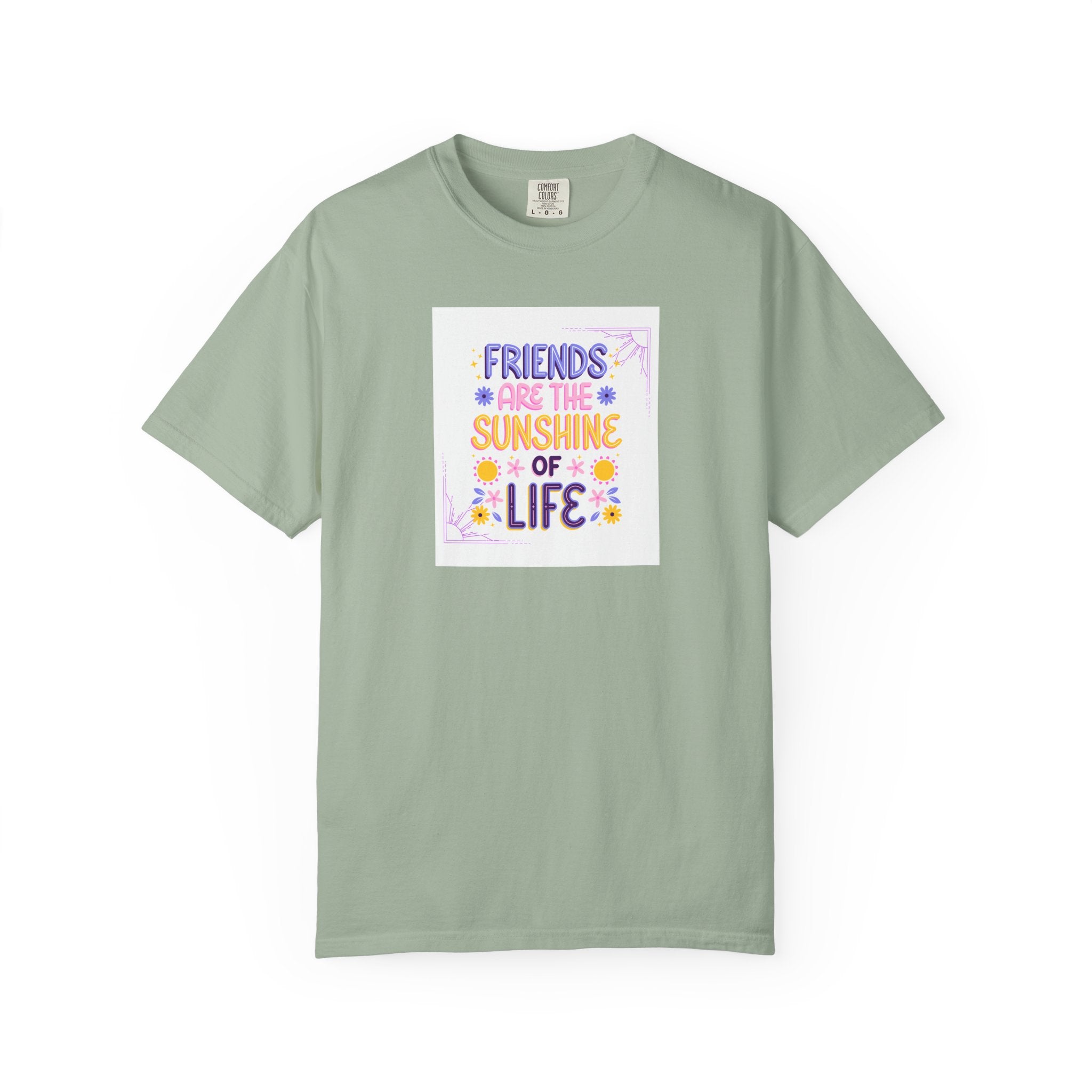 T-Shirt — "Friends Are the Sunshine of Life" Floral Graphic Tee