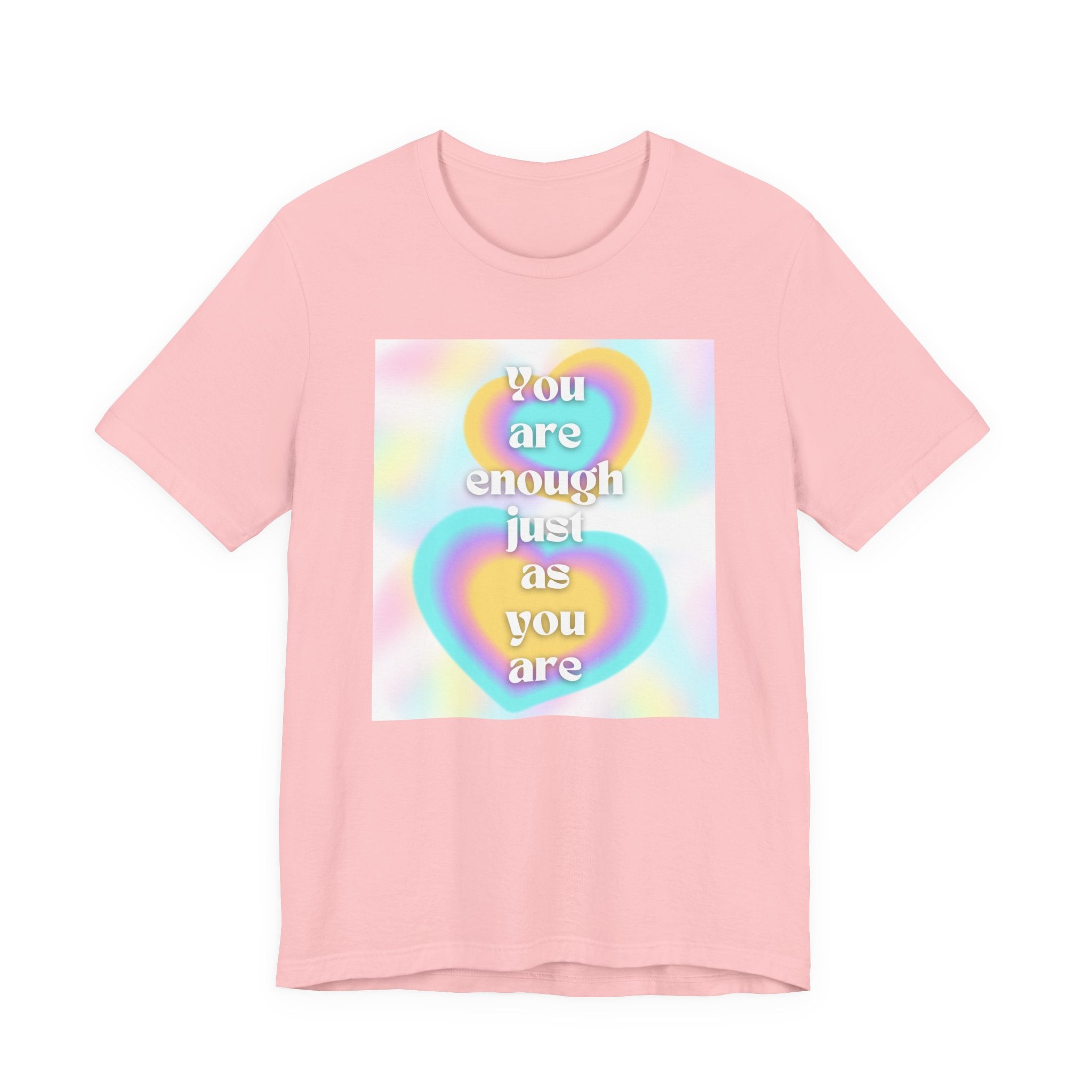 You Are Enough Pastel Heart Tee — Affirmation Graphic T-Shirt