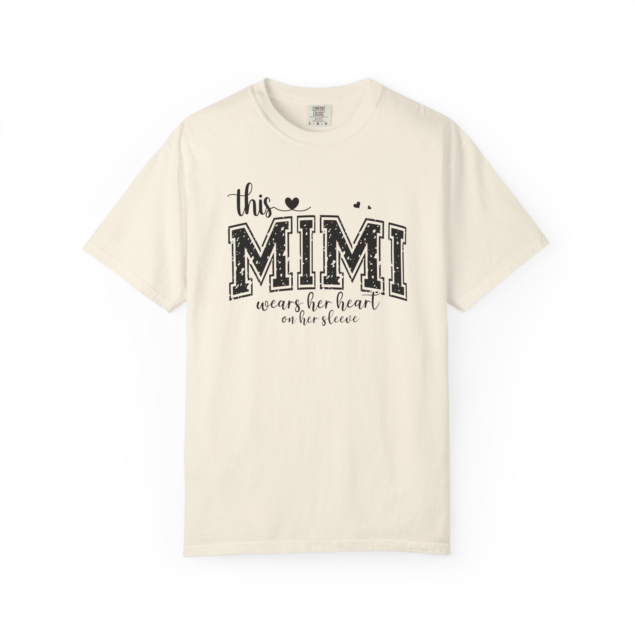 This Mimi T-Shirt — "This MIMI Wears Her Heart on Her Sleeve" Grandmother Gift Tee