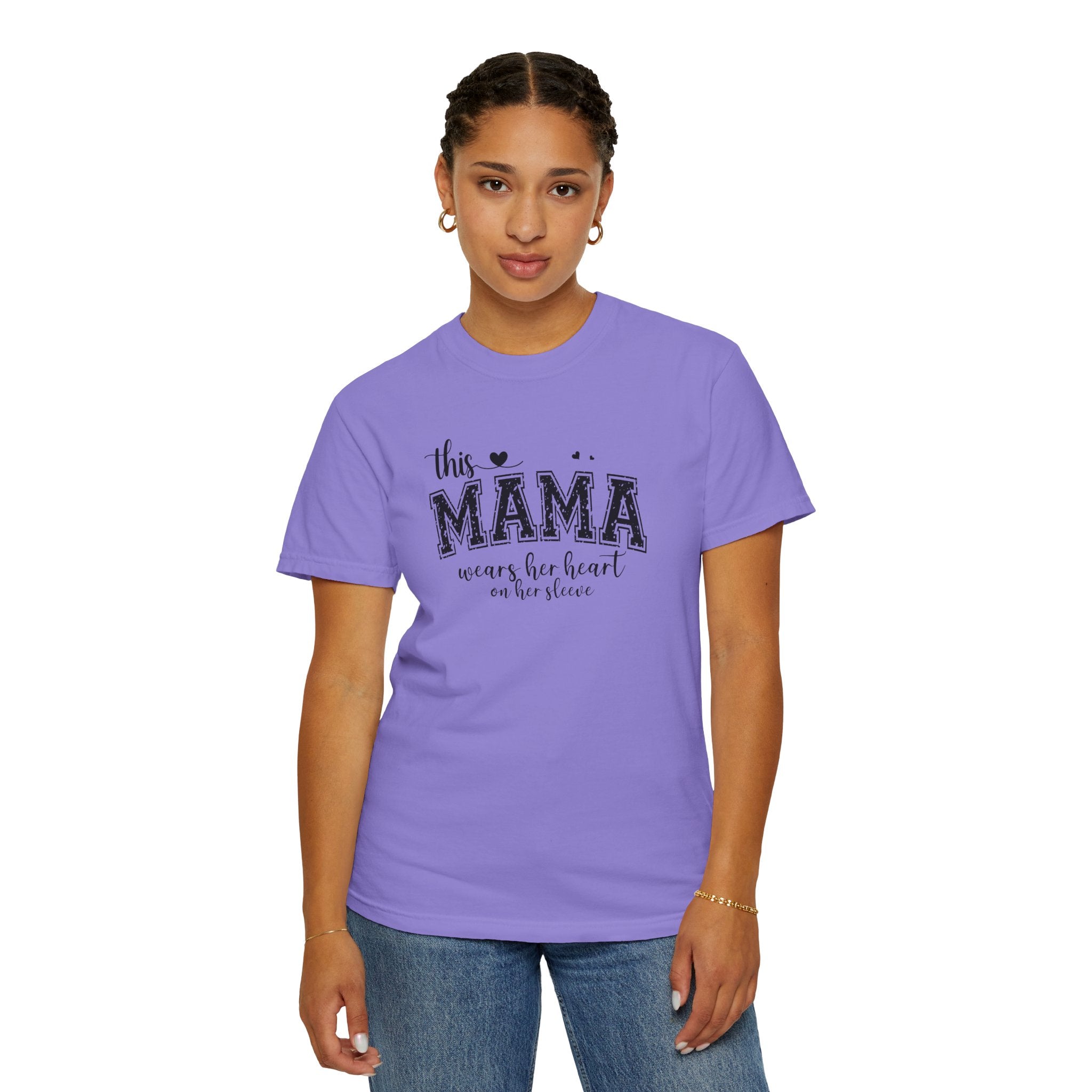 Mama T-Shirt - "This Mama Wears Her Heart on Her Sleeve" Mother's Day Tee