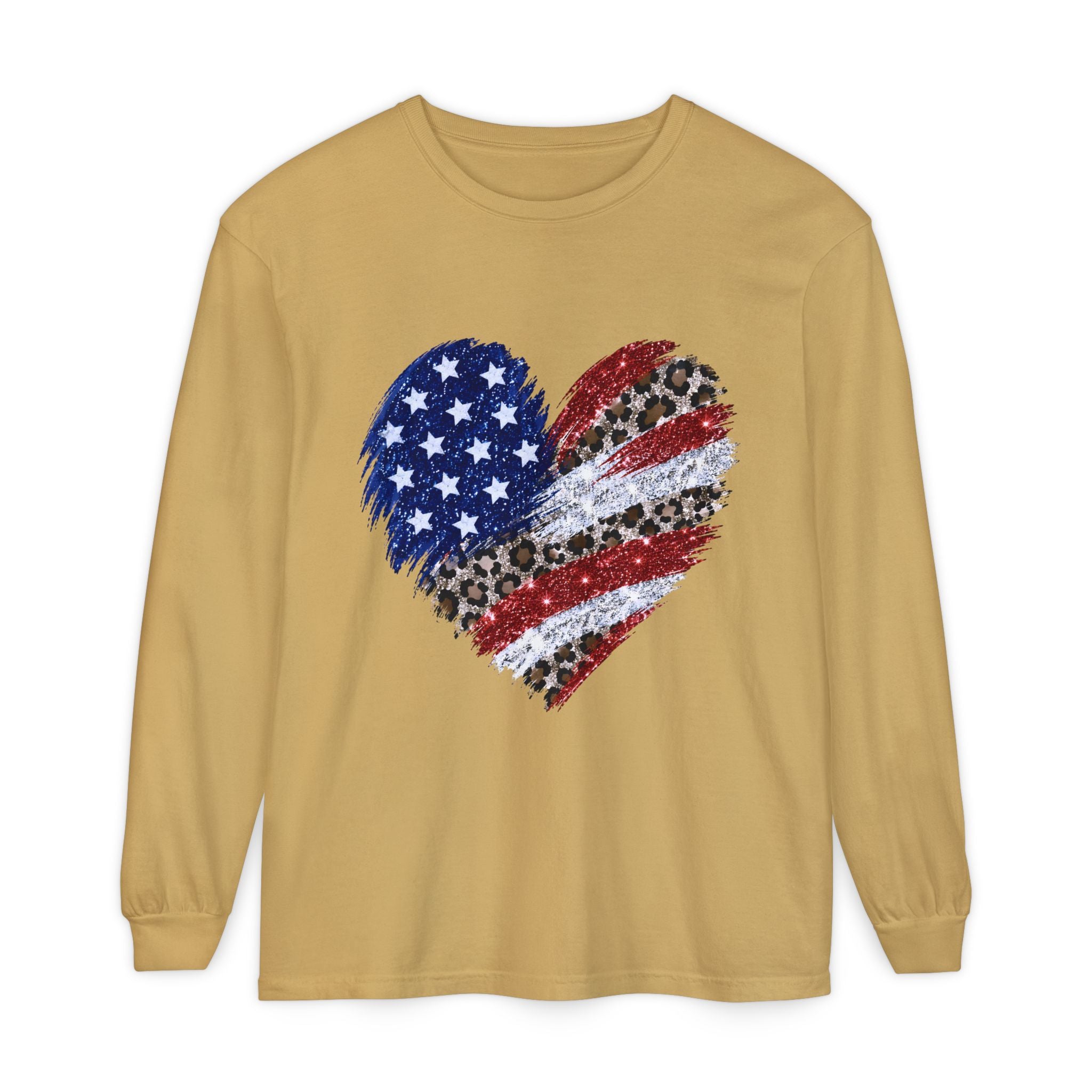 American Leopard Heart Long Sleeve Tee