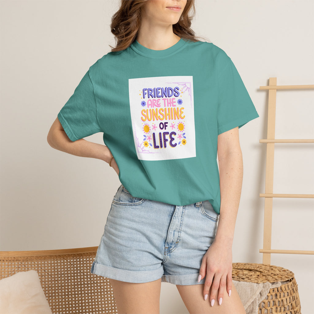 T-Shirt — "Friends Are the Sunshine of Life" Floral Graphic Tee