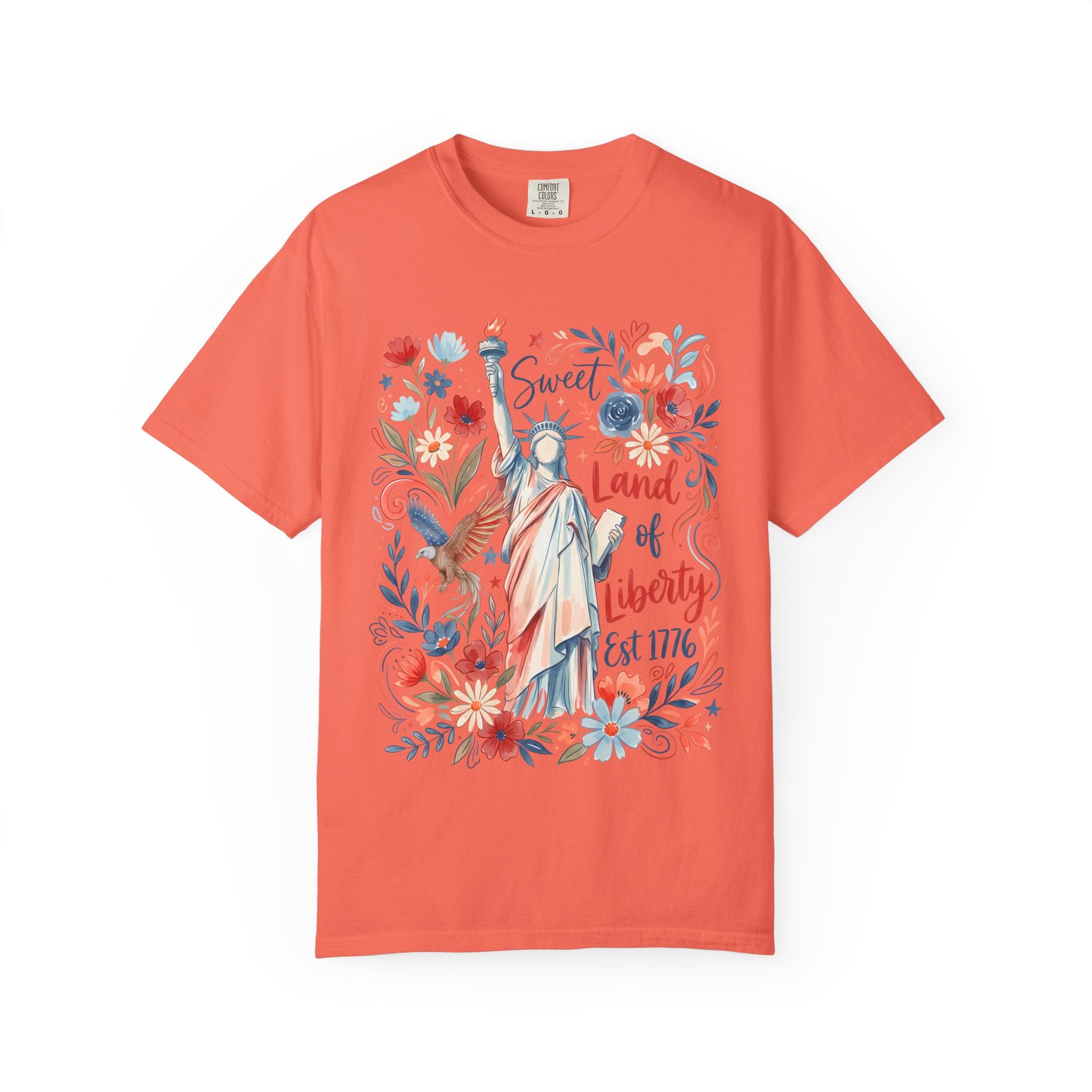 Liberty & Land Statue of Liberty Floral T-Shirt