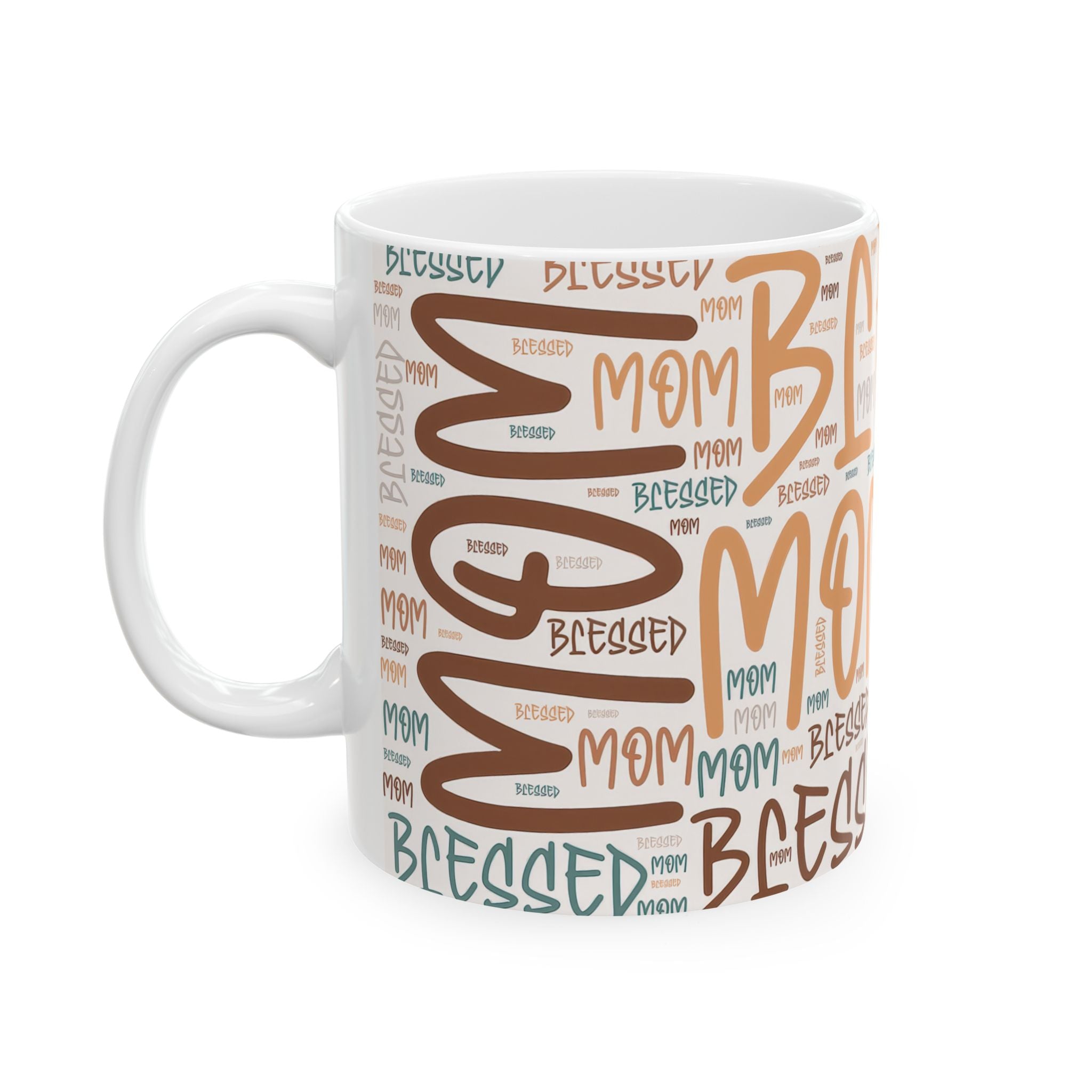 Blessed Mom Word Cloud Mug | Ceramic Coffee Cup 11oz 15oz