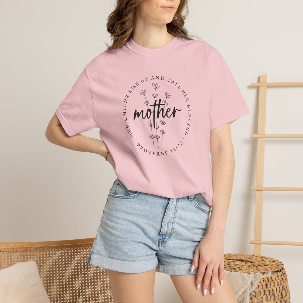 Mother Proverbs 31:28 Floral T-Shirt — Christian Mom Gift for Mother's Day