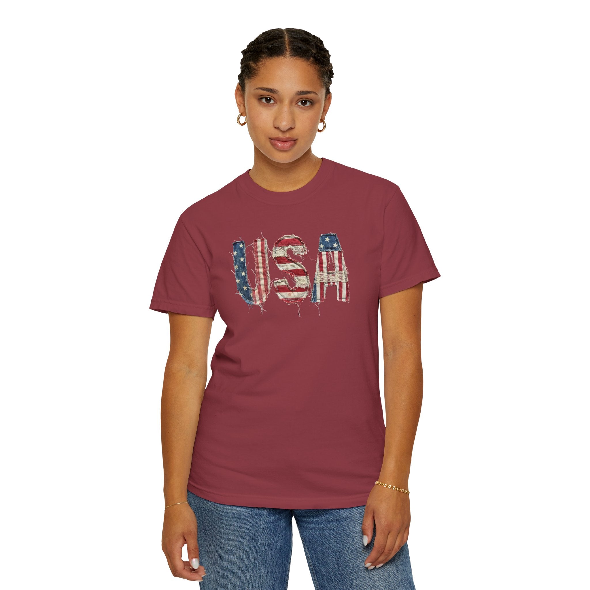 USA Flag Graphic T-Shirt — Patriotic American Tee for 4th of July