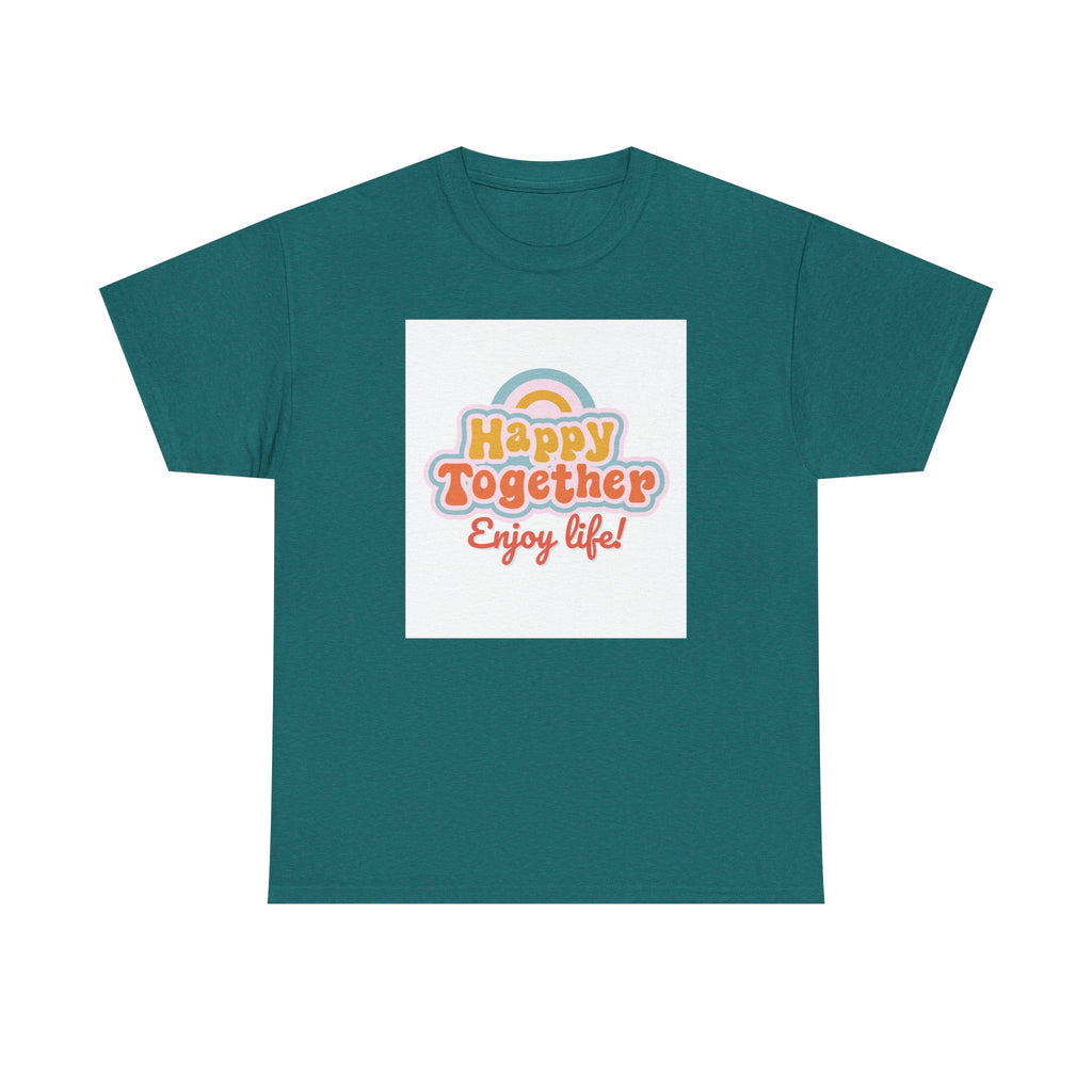 Happy Together Tee — "Enjoy Life!" Retro Rainbow Graphic T‑Shirt