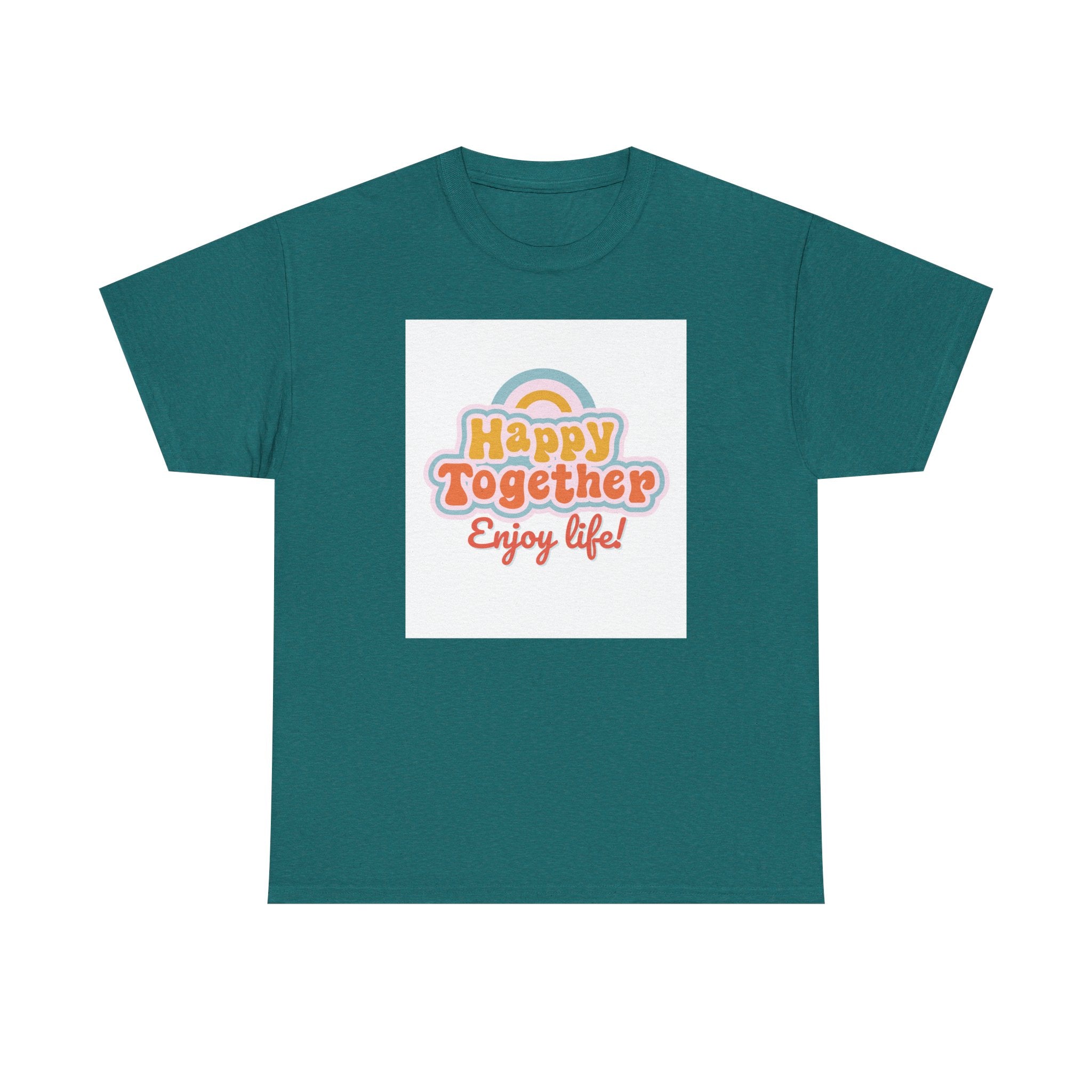 Happy Together Tee — "Enjoy Life!" Retro Rainbow Graphic T‑Shirt
