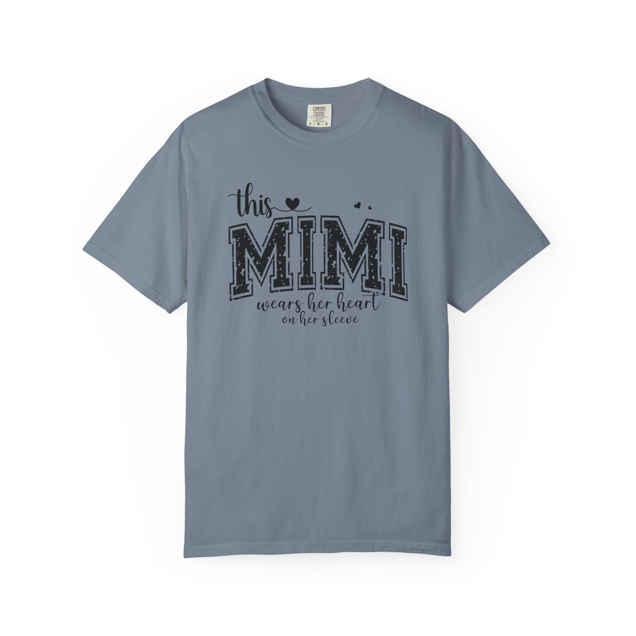 This Mimi T-Shirt — "This MIMI Wears Her Heart on Her Sleeve" Grandmother Gift Tee