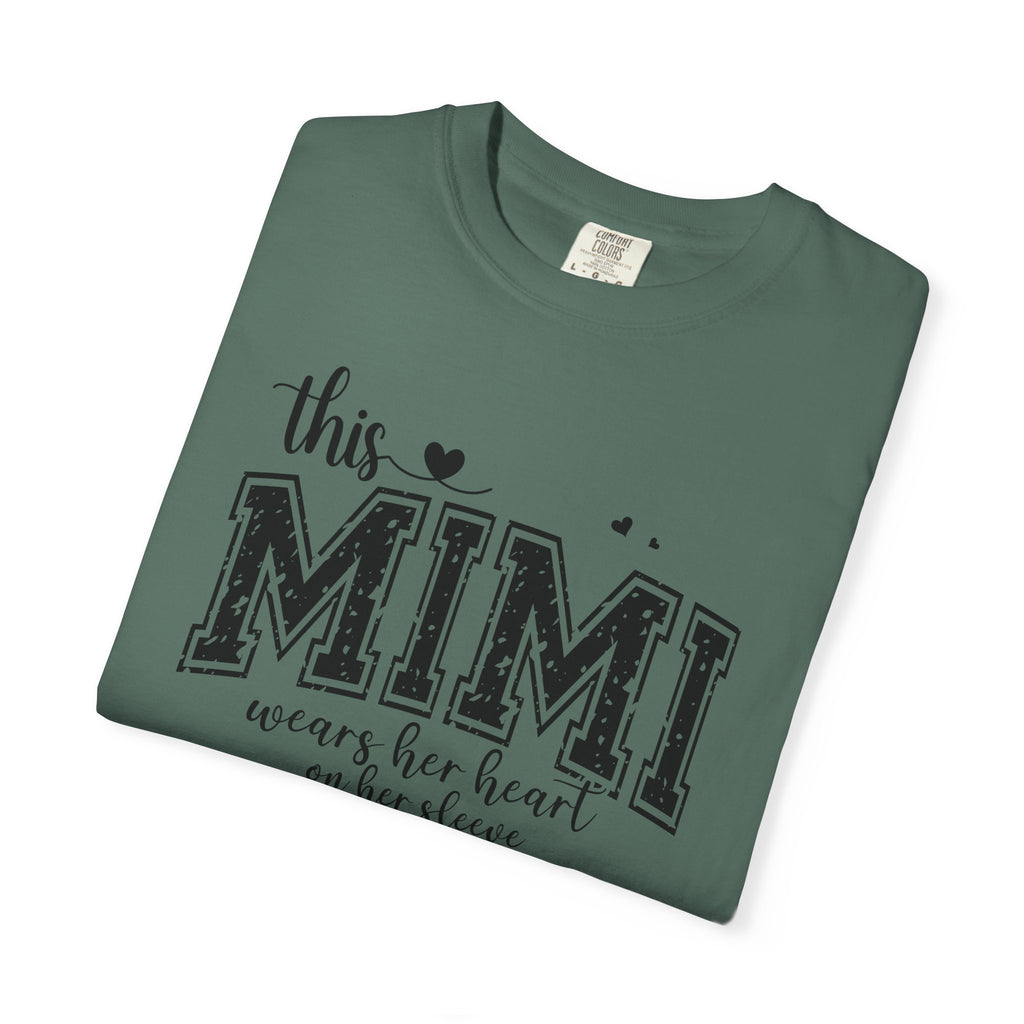 This Mimi T-Shirt — "This MIMI Wears Her Heart on Her Sleeve" Grandmother Gift Tee