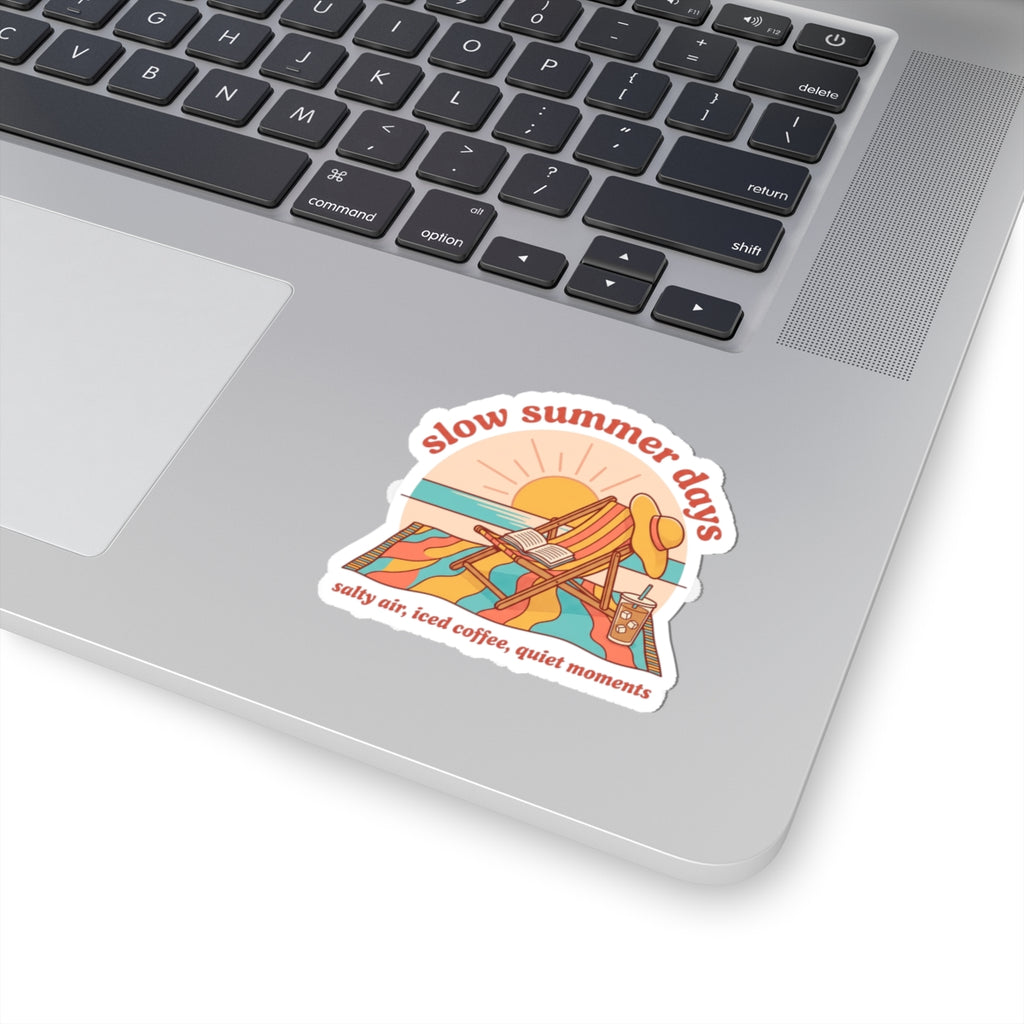 slow summer days Kiss-Cut Sticker | summer aesthetic, coastal vibes