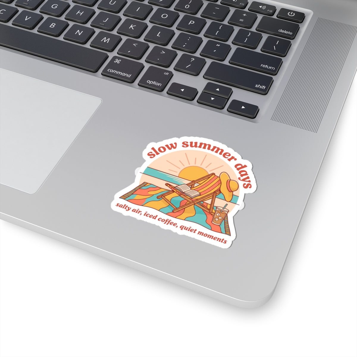 slow summer days Kiss-Cut Sticker | summer aesthetic, coastal vibes