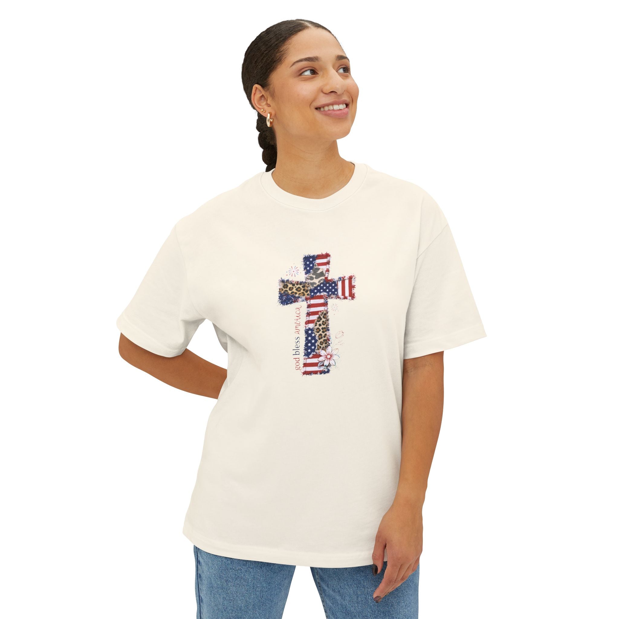 American Flag Cross Tee — Patriotic Christian T-Shirt