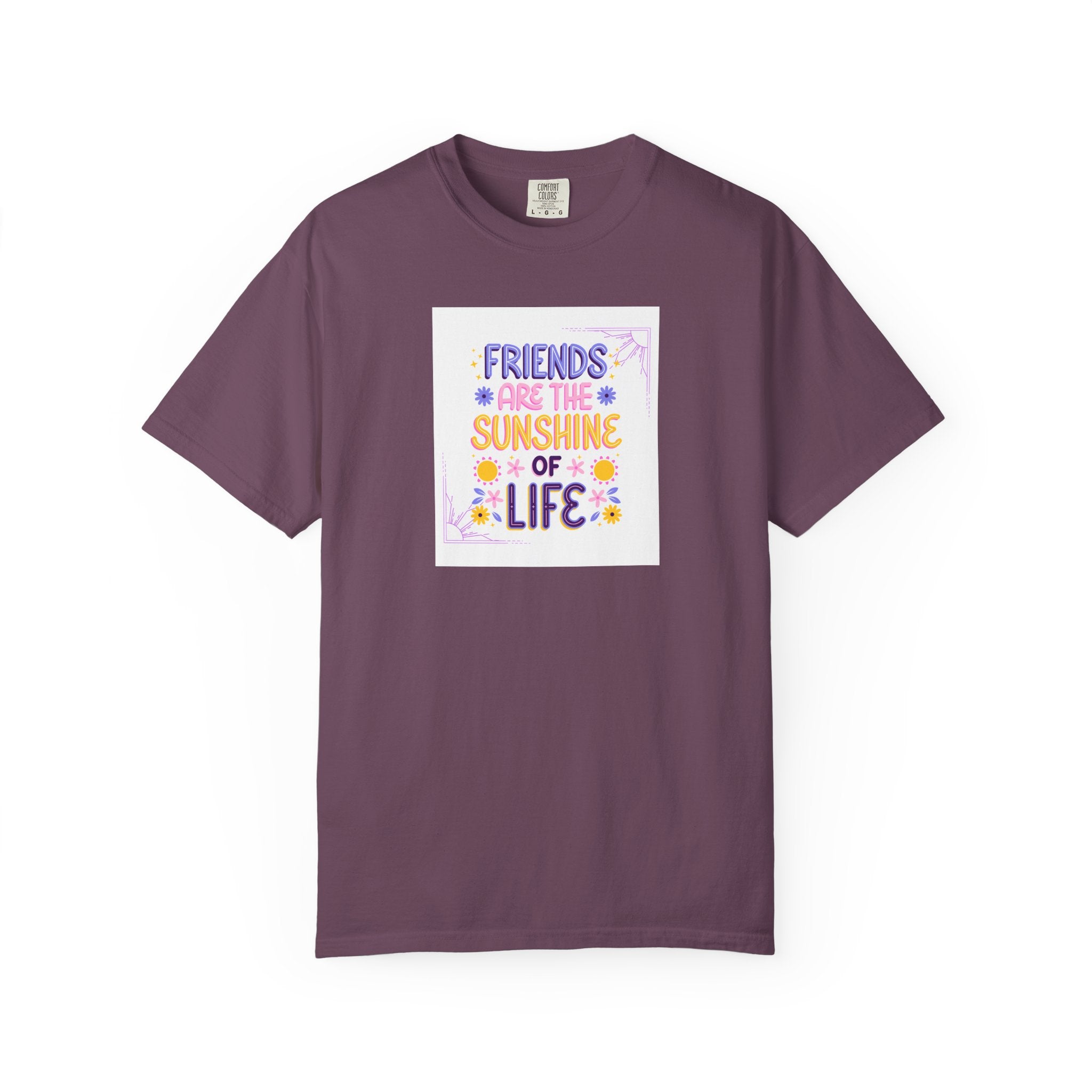 T-Shirt — "Friends Are the Sunshine of Life" Floral Graphic Tee