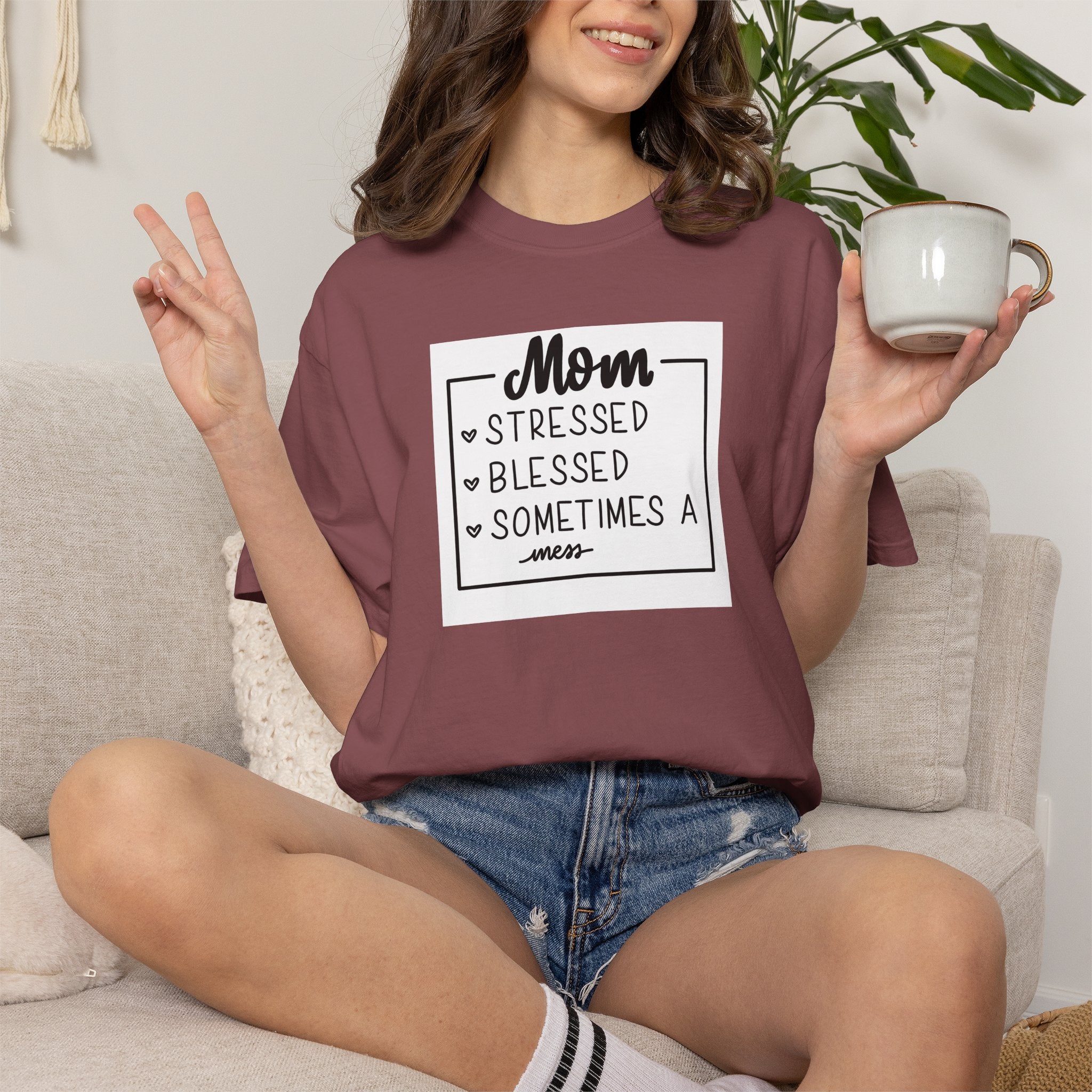 Mom Stressed Blessed Sometimes Tee