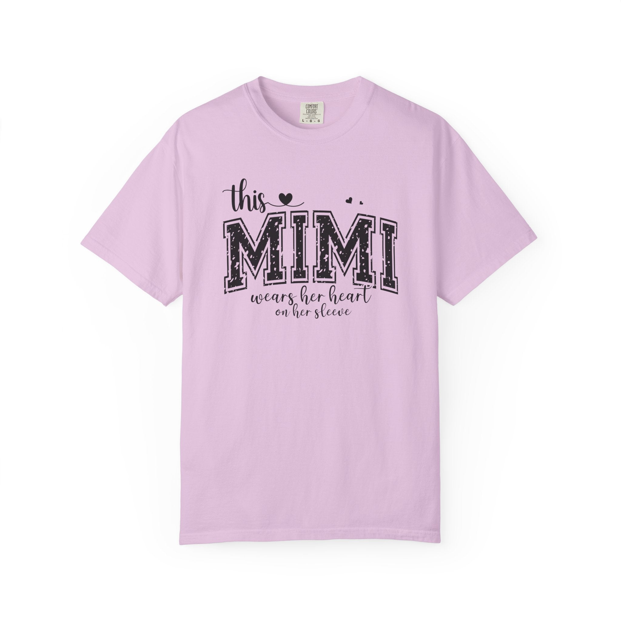 This Mimi T-Shirt — "This MIMI Wears Her Heart on Her Sleeve" Grandmother Gift Tee