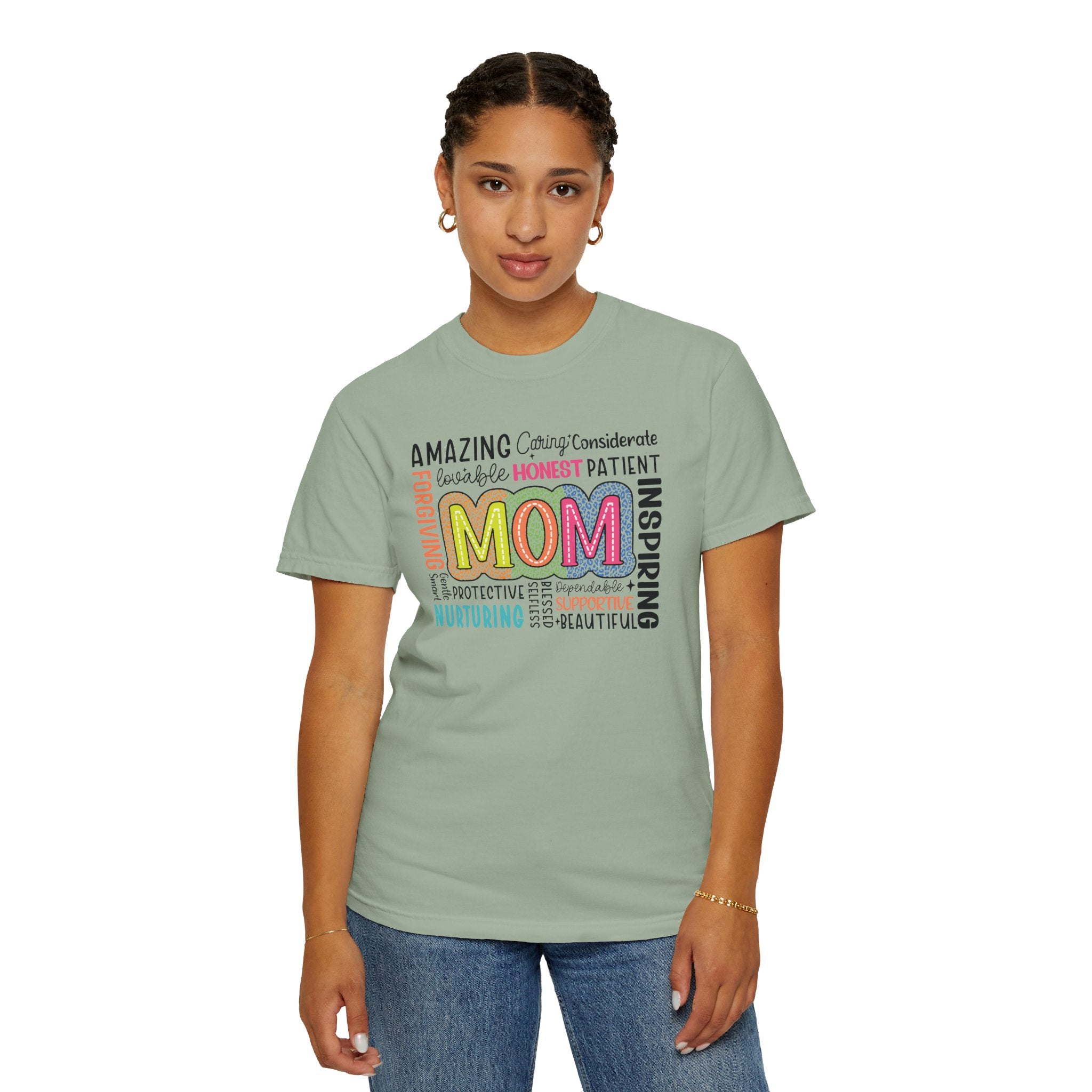 Mom Word Cloud T-Shirt — Colorful "MOM" Appreciation Tee for Mother’s Day & Gifts