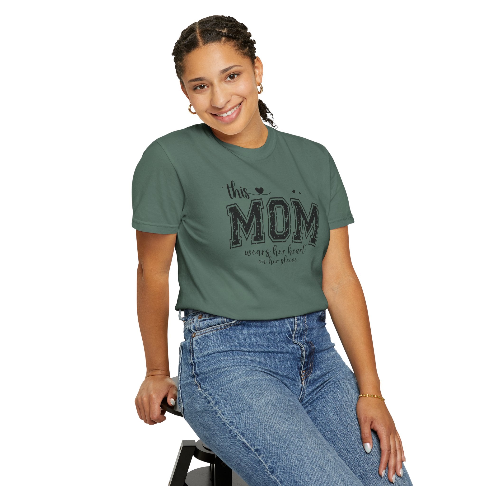 Mom Wears Her Heart On Her Sleeve T-Shirt – Mother's Day Gift Tee