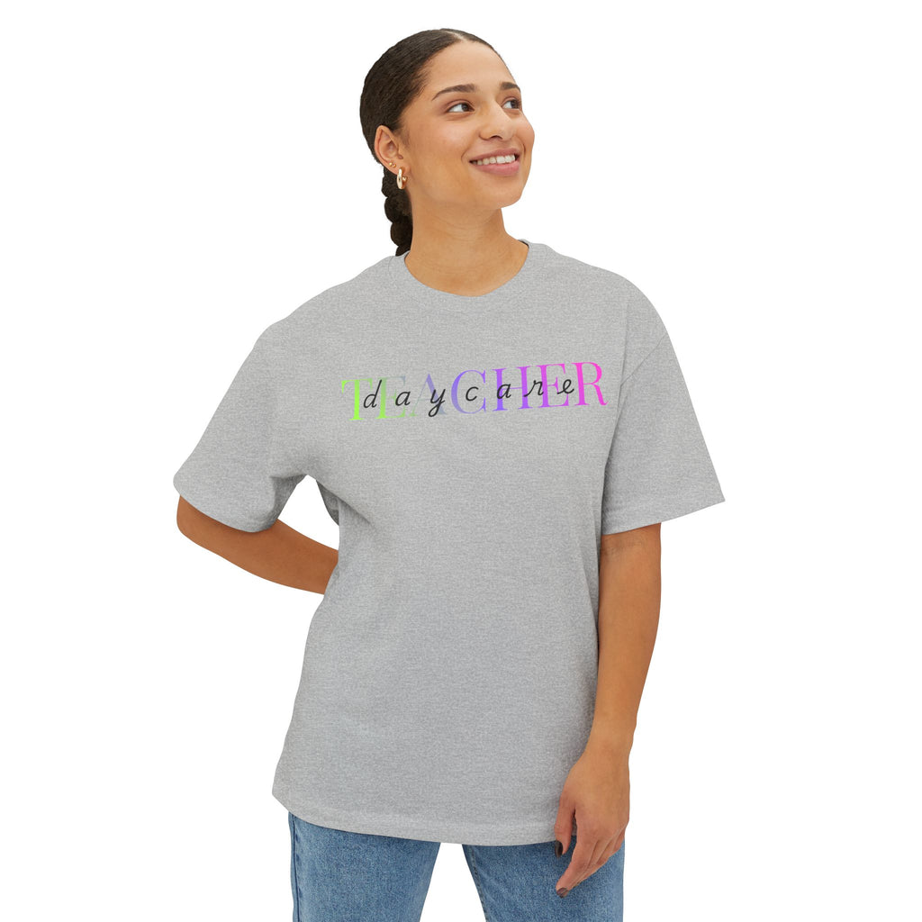Teacher Rainbow Script Tee | Pastel Gradient School Staff Shirt