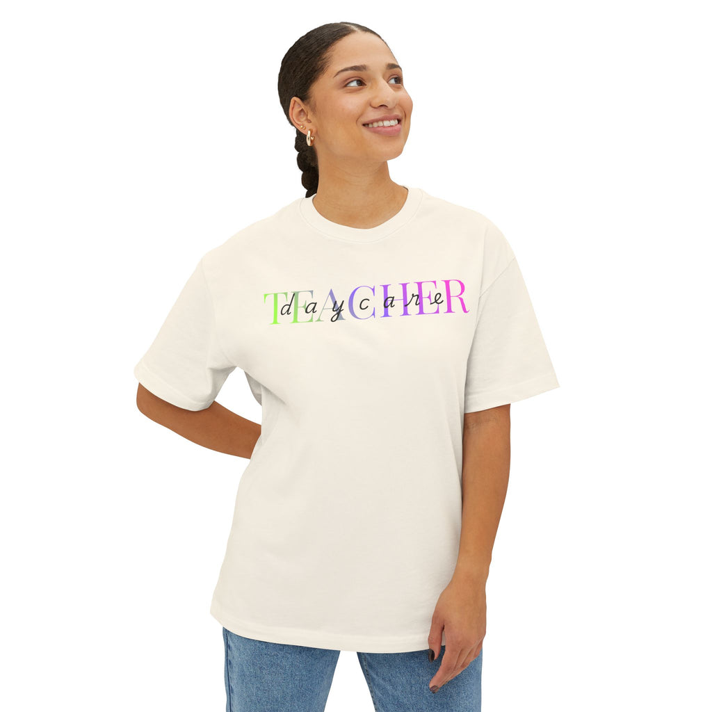Teacher Rainbow Script Tee | Pastel Gradient School Staff Shirt
