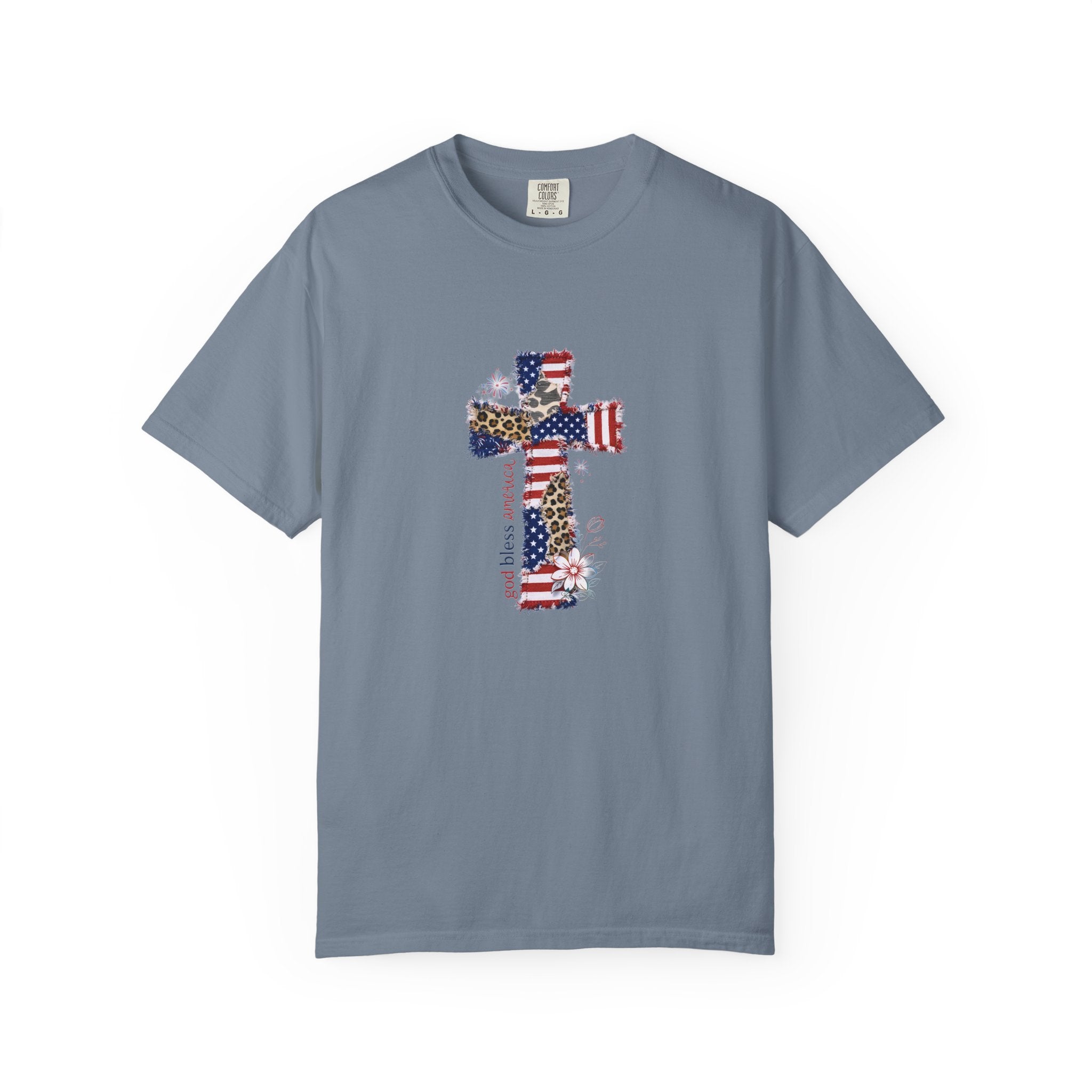 Patriotic American Flag Cross T-Shirt — Faith & Freedom Tee