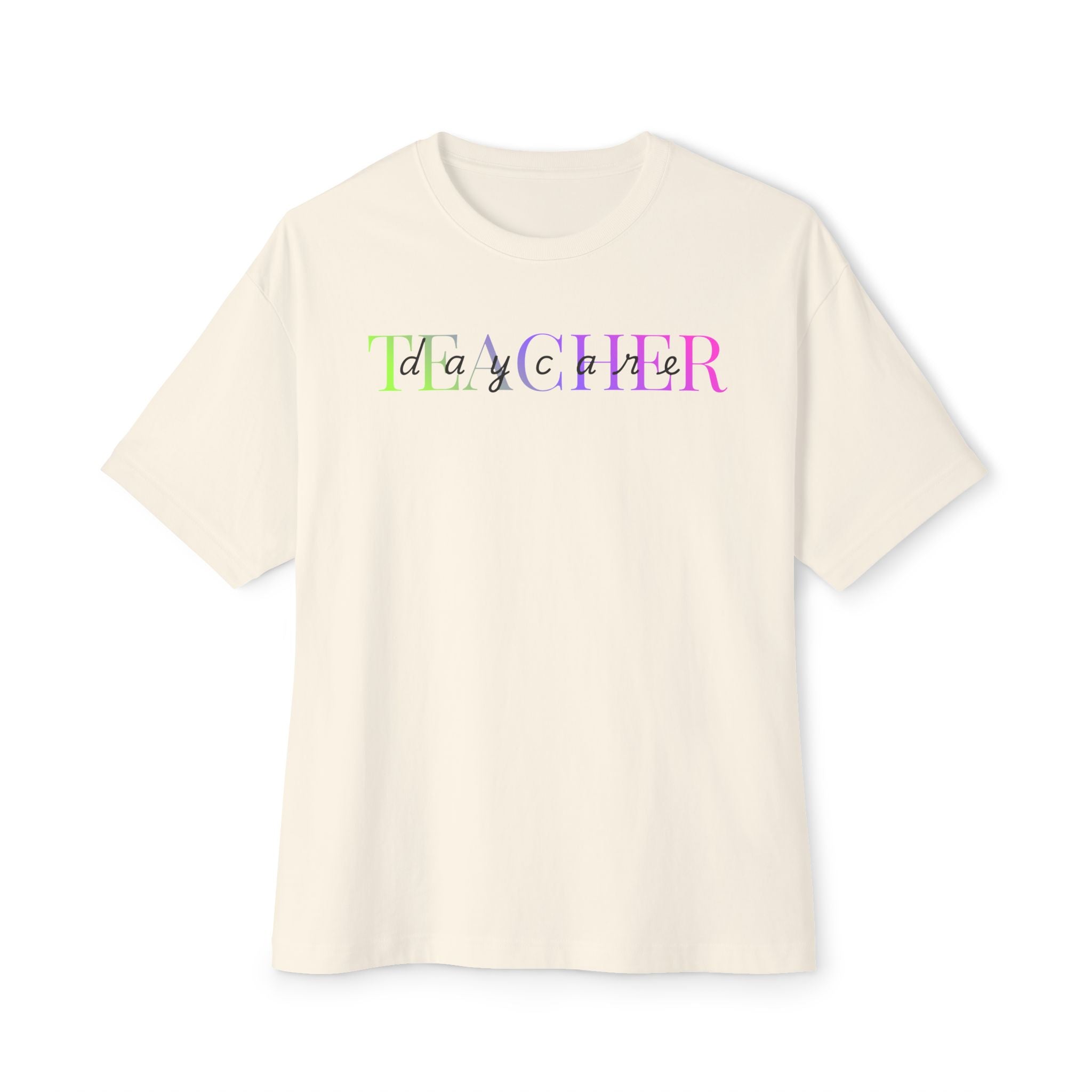 Teacher Rainbow Script Tee | Pastel Gradient School Staff Shirt