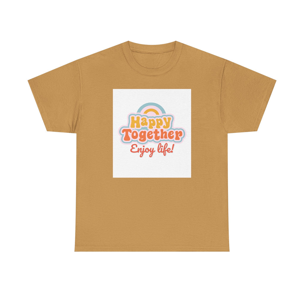 Happy Together Tee — "Enjoy Life!" Retro Rainbow Graphic T‑Shirt