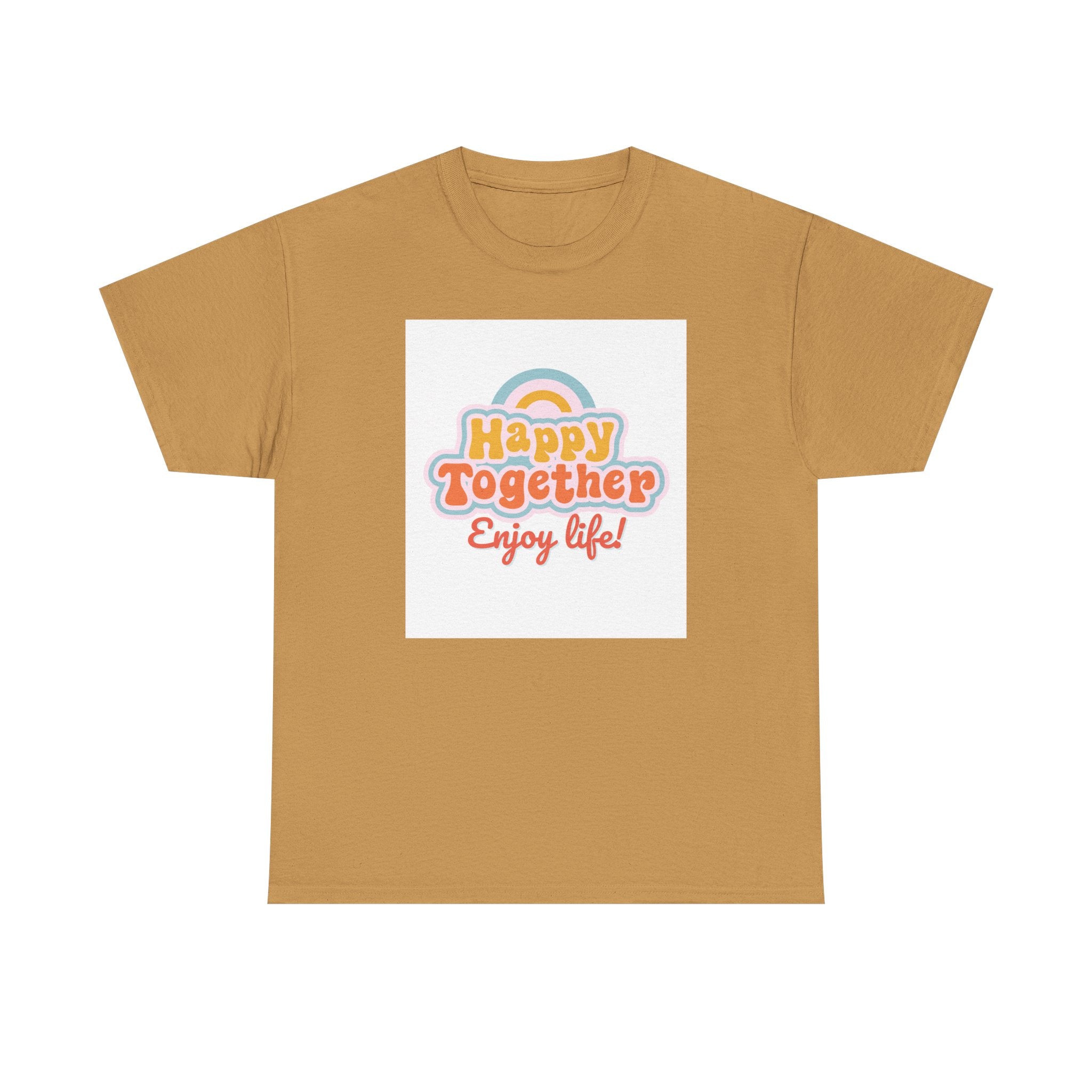 Happy Together Tee — "Enjoy Life!" Retro Rainbow Graphic T‑Shirt
