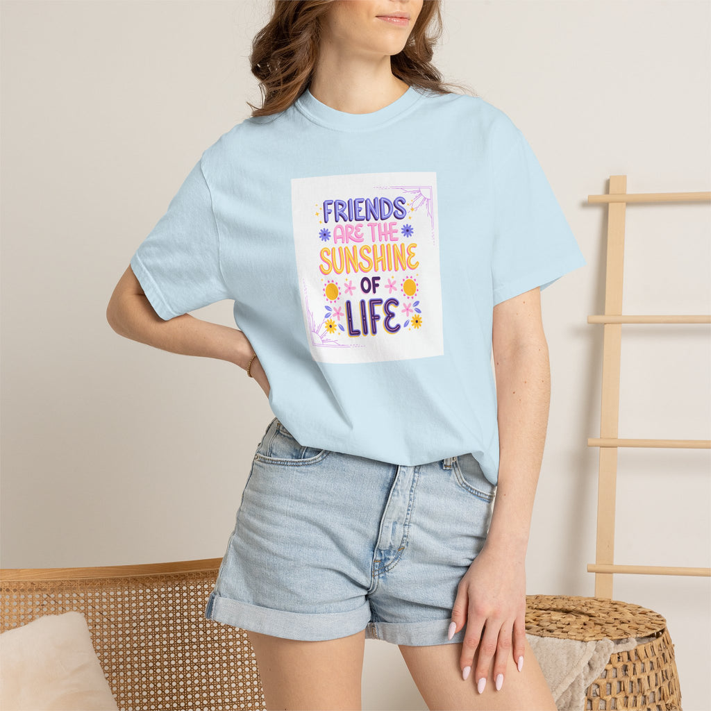 T-Shirt — "Friends Are the Sunshine of Life" Floral Graphic Tee