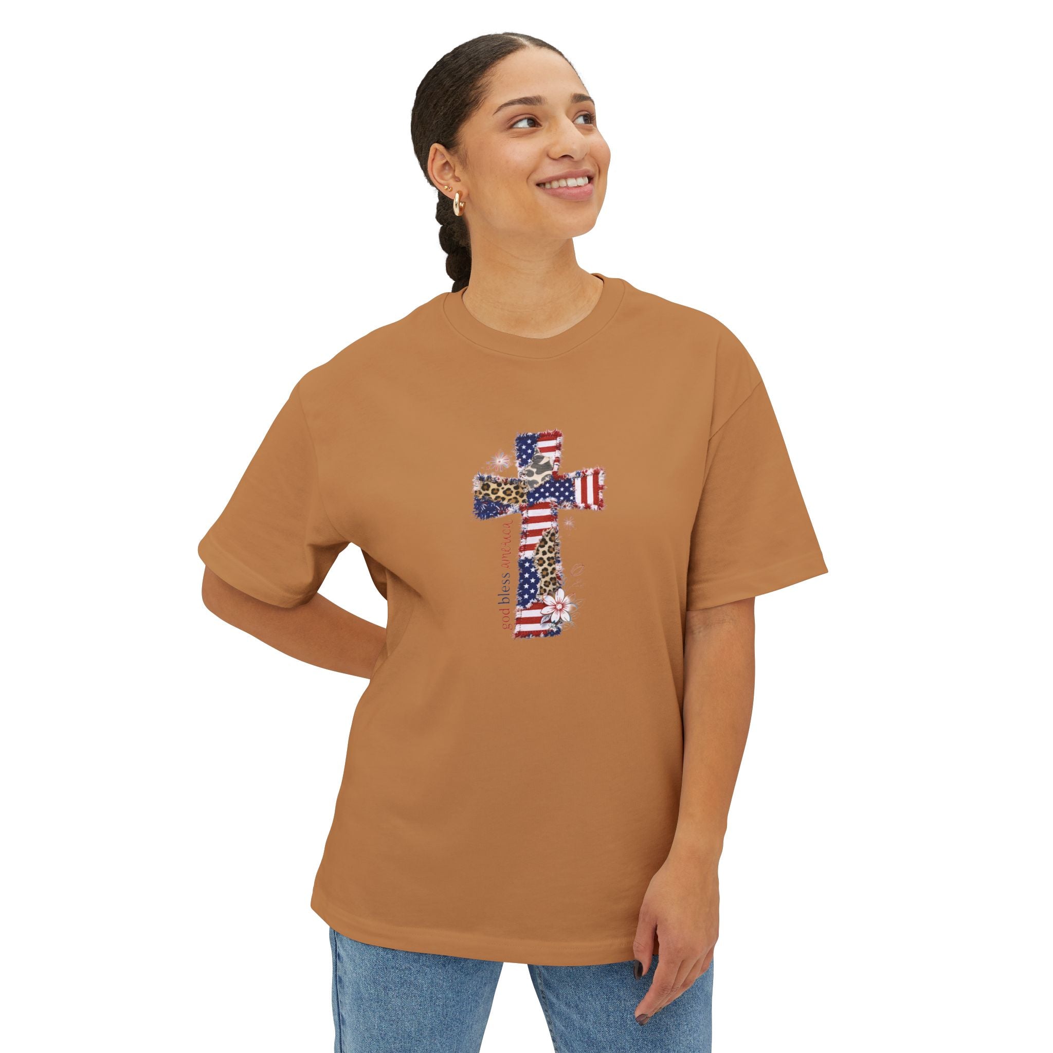American Flag Cross Tee — Patriotic Christian T-Shirt