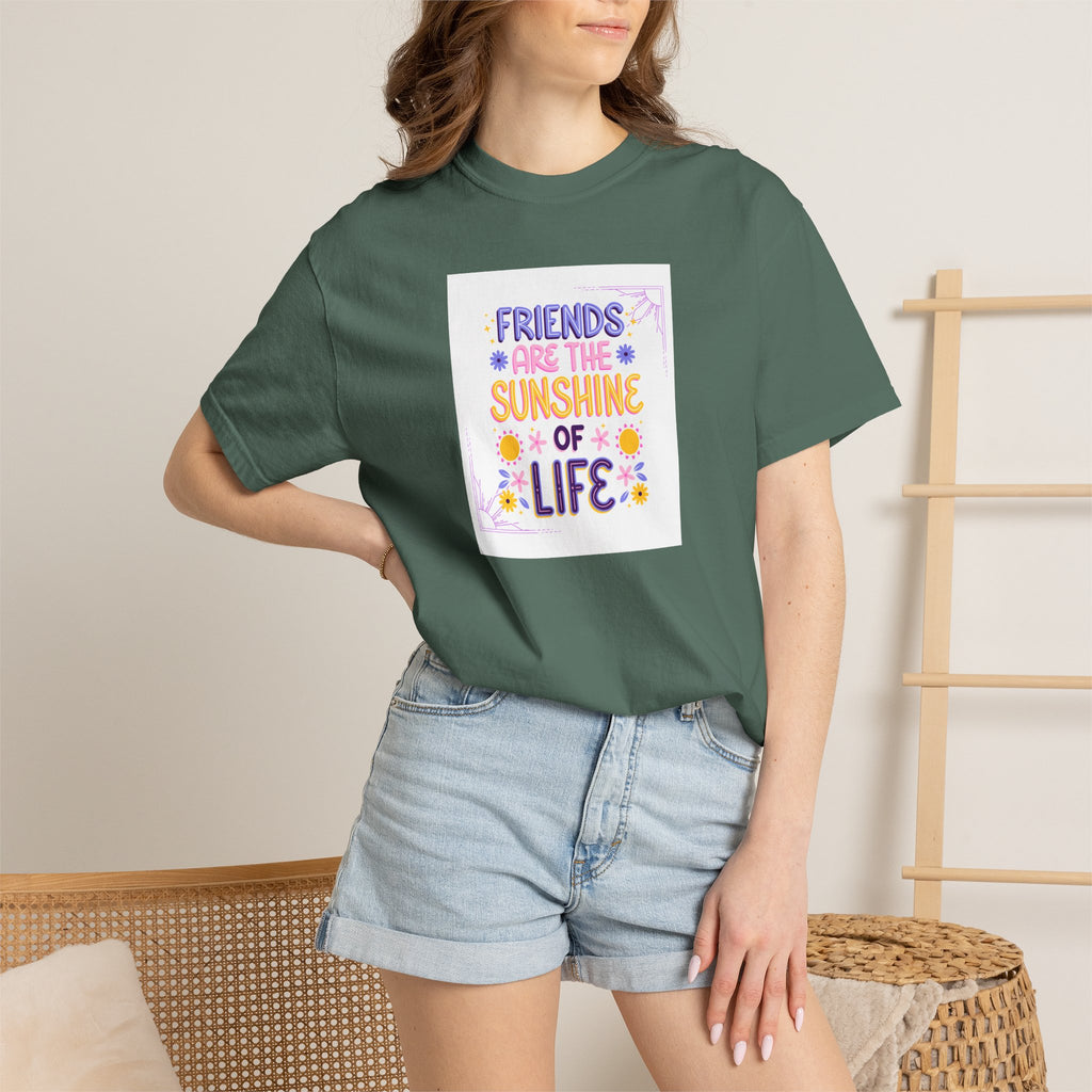 T-Shirt — "Friends Are the Sunshine of Life" Floral Graphic Tee