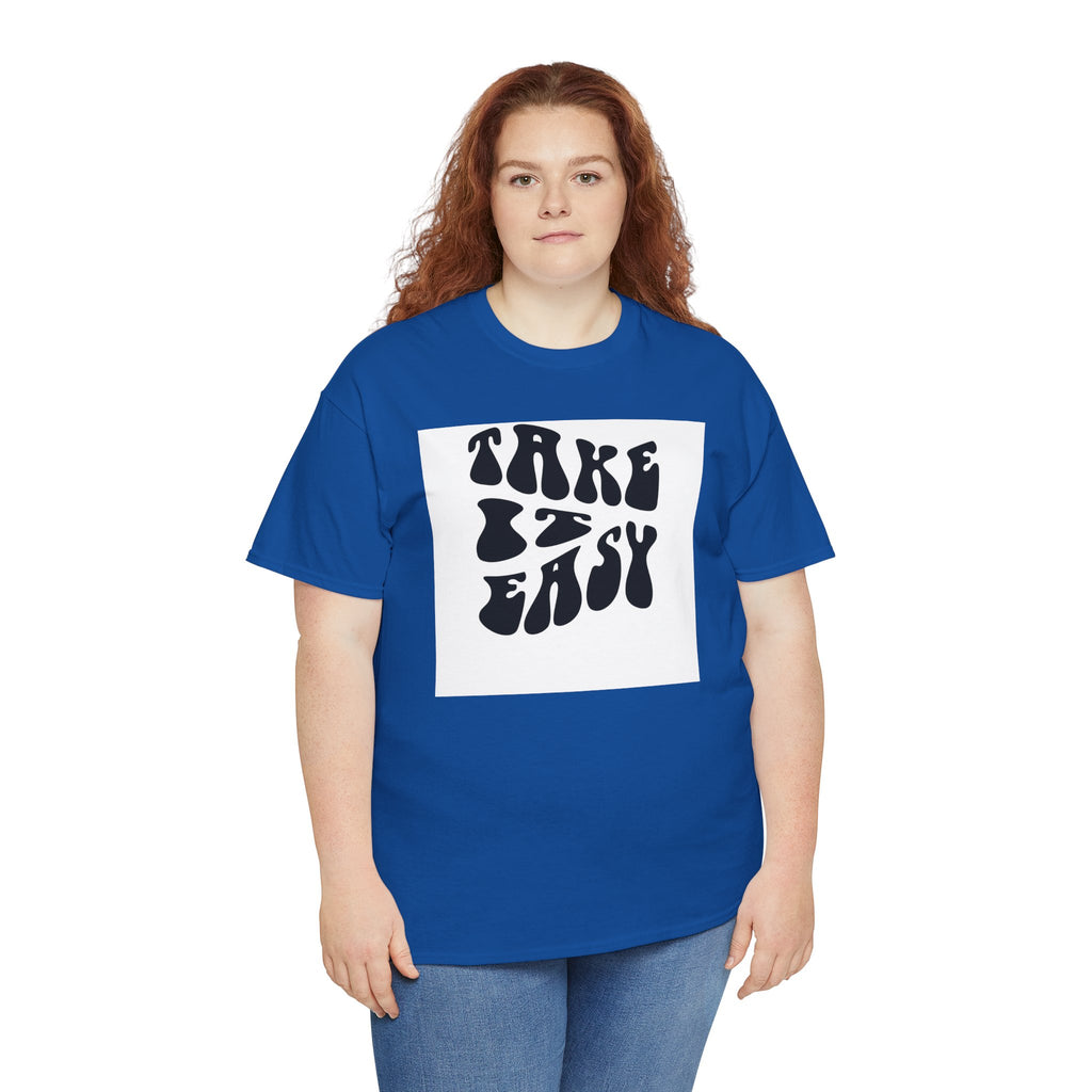 Take It Easy Retro Graphic Tee — Casual Vintage Typography T-Shirt