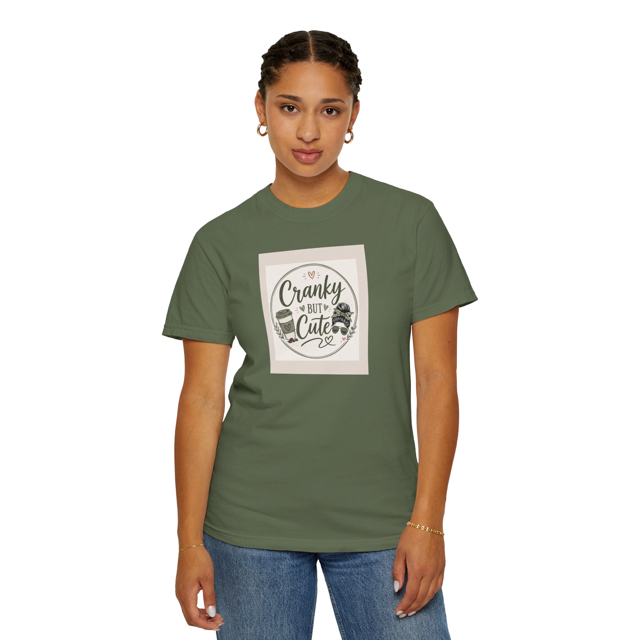 Cranky But Cute T-Shirt – Funny Vintage Coffee Graphic Tee