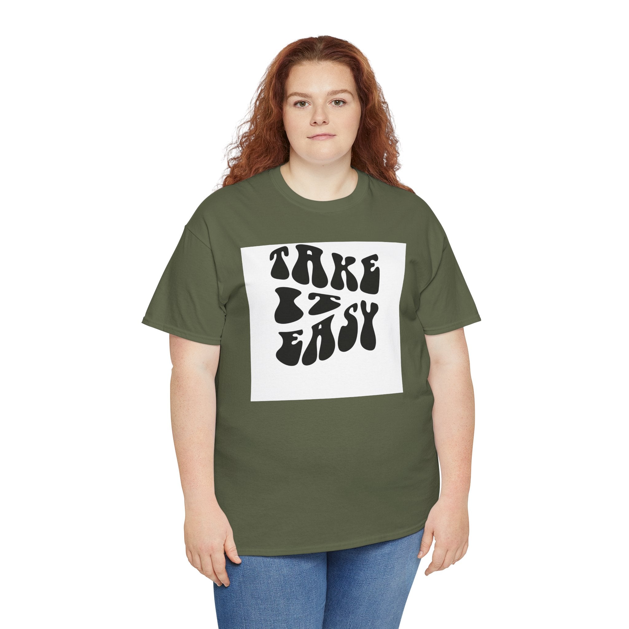 Take It Easy Retro Graphic Tee — Casual Vintage Typography T-Shirt