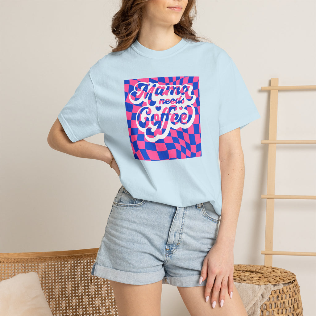 Mama Needs Coffee T-Shirt — Retro Psychedelic Mom Coffee Tee