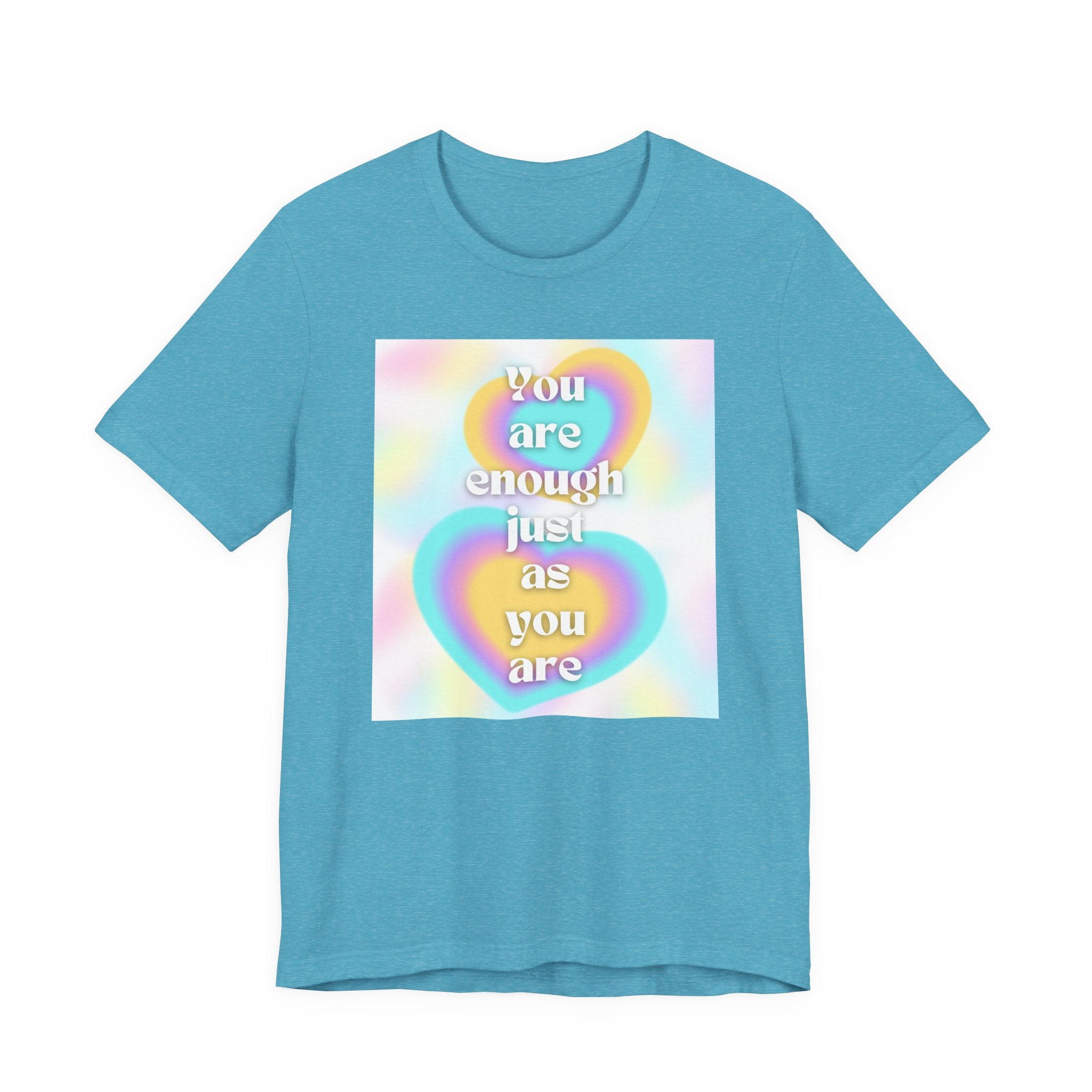 You Are Enough Pastel Heart Tee — Affirmation Graphic T-Shirt