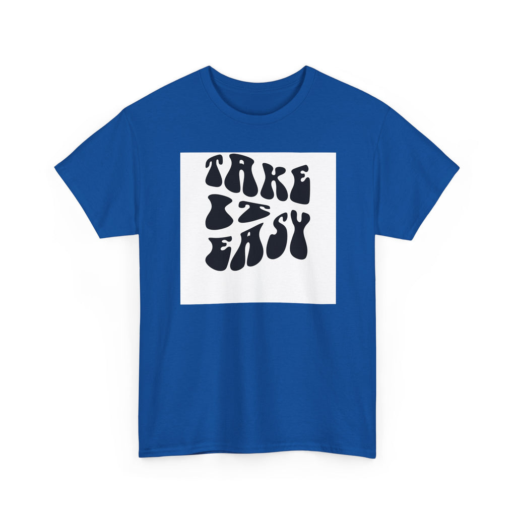 Take It Easy Retro Graphic Tee — Casual Vintage Typography T-Shirt
